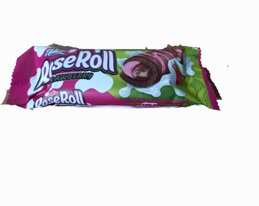 کیک رولی کاکائویی کرمدار با طعم توت فرنگی نیلی تو Roseroll nilto - کیک رولی کاکائویی کرمدار با طعم توت فرنگی نیلی تو Roseroll nilto